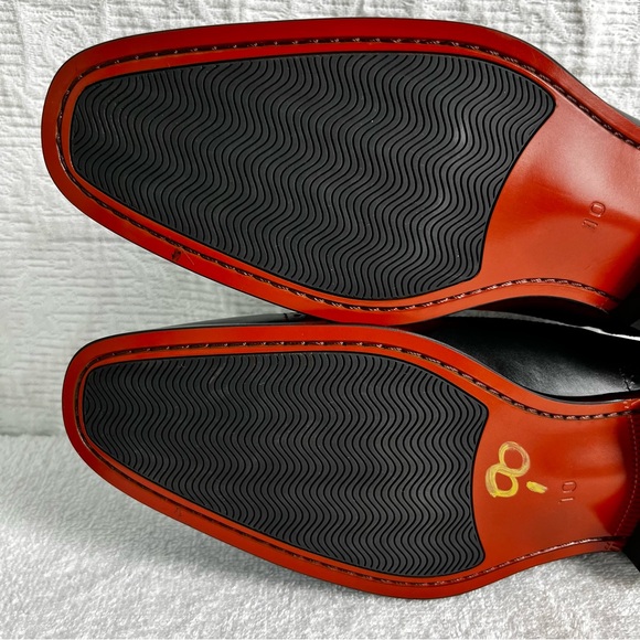 Alipasinm Classic Oxford Mens 10 Black Genuine Leather Lace Up Dress Shoes - Picture 12 of 16